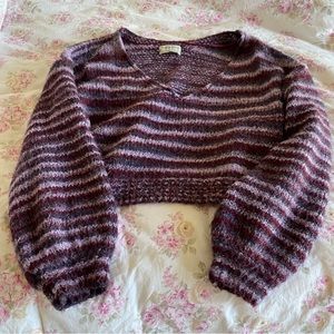 Urban outfitters purple striped knit sweater